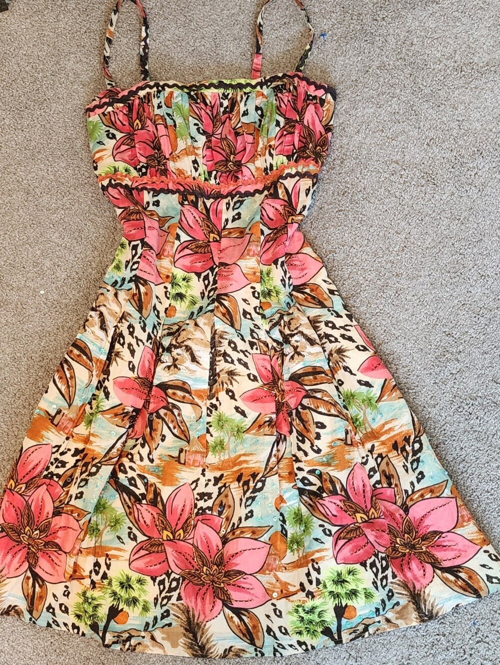 Tropical Pink Floral Sundress
